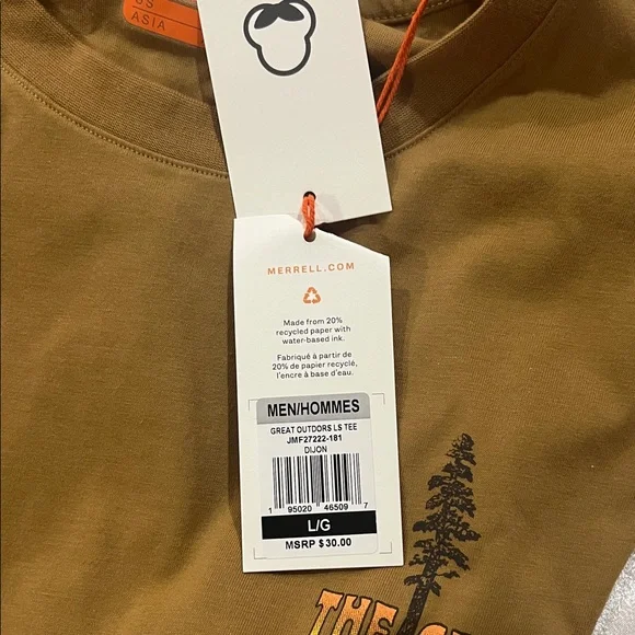 Merrell Tan Graphic Long Sleeve Shirt - Picture 6 of 6